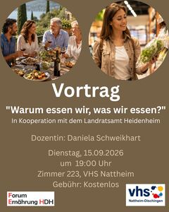 Vortrag „Warum essen wir, was wir essen?“ in Kooperation mit dem Landratsamt Heidenheim