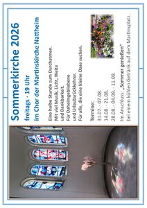 Sommerkirche 2026 - Eine halbe Stunde zum Durchatmen. Mit viel Musik, Licht, Weite und Dankbarkeit.