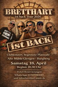 BRETTHART rockt im historischen Mühlenstadel Giengen-Burgberg